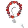 thumbnail image 2 of Delight Jewelry Resin White Scottie Dog Red Paw Print Bead Bracelet, 7"+2", 2 of 4