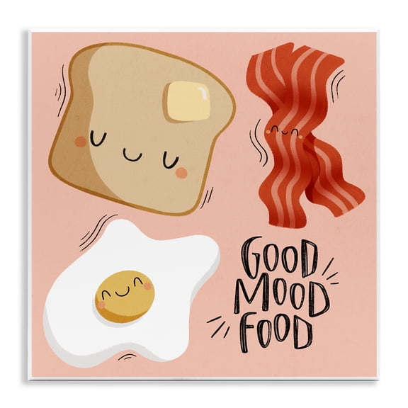 Stupell Industries Good Mood Food Breakfast Food & Beverage Painting Unframed Art Print Wall Art, 12 x 12