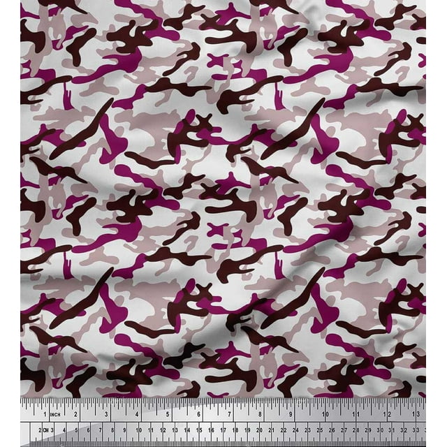 Soimoi Rayon Fabric Two Tone With White Camouflage Fabric Prints By Yard 42 Inch Wide