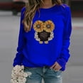 thumbnail image 4 of TIHLMK Sweatshirt Hoodies Women O-neck Lovely Owl Printing Comfortable Long Sleeves Sweatshirt Tops Blue, 4 of 4