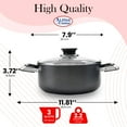 thumbnail image 3 of Alpine Cuisine 3 Quart Non-stick Stock Pot with Tempered Glass Lid and Carrying Handles, Multi-Purpose Cookware Aluminum Dutch Oven for Braising, Boiling, Stewing, 3 of 7