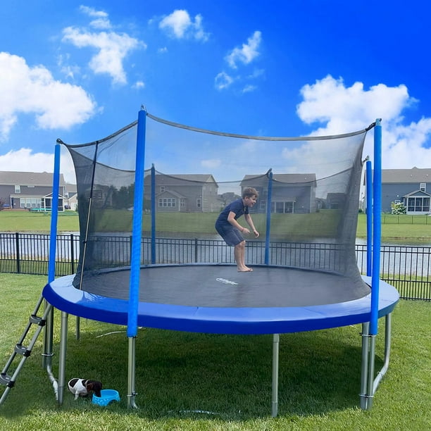 A kid jumping on Zupapa's 14 ft Trampoline.