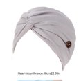 thumbnail image 4 of Headwraps Simple Style Comfortable Material Assorted Colors with Buttons Muslim Style Elasticity Women's Headbands Women Gray, 4 of 6