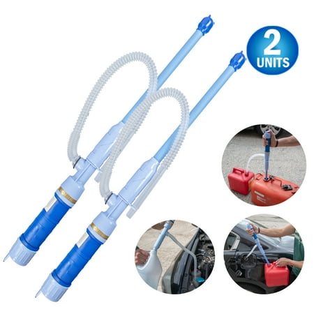 2 Turbo Electric Liquid Transfer Siphon Pump - Cordless Battery Powered Hand Held Operated, Quickly Transfers Gas, Liquid, Washing Fluid, Oil, Water, and More Safely