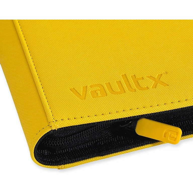 Vault X 4-Pocket Trading Card Zip Binder - 160 Side Loading Pocket Album  for TCG & Sports Cards (Yellow) 