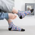 thumbnail image 4 of Salouo Cartoon colorful cute cat Pattern Unisex Middle Tube Socks,Middle-Finger Knee High Socks Over The Calf Tube Stocking Crew Stockings for Women and Men Tube Socks, 4 of 8