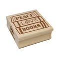 thumbnail image 1 of Peace Love Books Reading Stacked Square Rubber Stamp Stamping Scrapbooking Crafting - Small 1.25in, 1 of 1