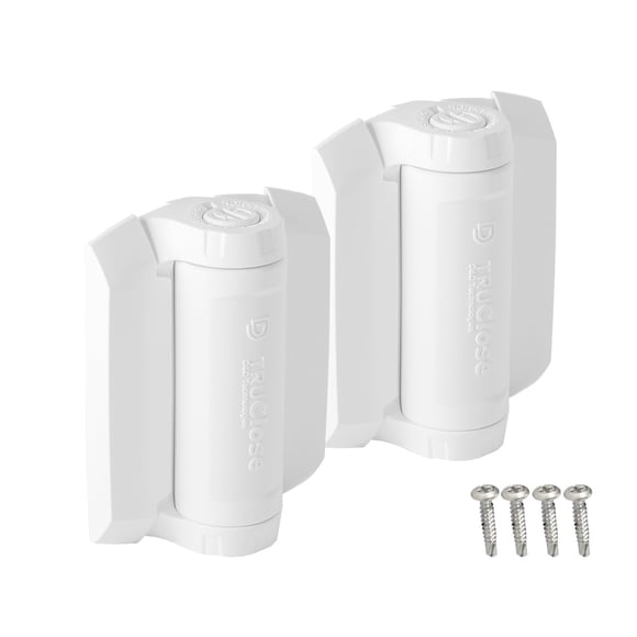 D&D Technologies TCHD1AS3WTS TruClose Bisagras de puerta resistentes para puertas de metal con cierre automático de hasta 154 libras, patas sin alineación, color blanco, 2 unidades
