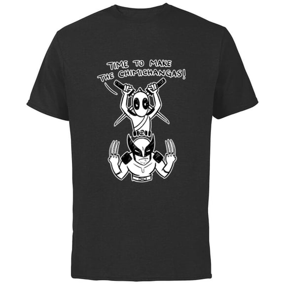 Marvel Studios Deadpool & Wolverine Chimichangas Toony - Short Sleeve Cotton T-Shirt for Adults - Customized-Black