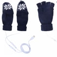 thumbnail image 4 of Seductiva Christmas Gloves Winter Unisex Christmas Print Knit Heated Gloves USB Connection Three Speed Timing Temperature Adjustment Indoor Work Winter Gloves Blue, 4 of 7