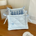 thumbnail image 5 of Cute Storage Basket Fabric Toy Organizer-Bow Preppy Desktop Storage Box Quilted Folding Storage for Gifts Home Decor Cute Storage Basket Desk Organizer for Home 5.5x5.5x5.7Inch, 5 of 6
