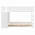 thumbnail image 5 of Twin Over Twin Kids/Teens Bunk Bed with Buit-In Staircase, Wooden Storage Bed Frame with 6 Drawers, 5 of 12