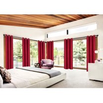 Adam Blackout Window Curtain Thermal Lined Drapes 1 Panel Burgundy Color 108" Long With Top Grommets for Bedroom Home Décor