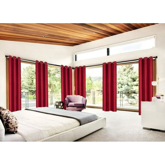 Adam Blackout Window Curtain Thermal Lined Drapes 1 Panel Burgundy Color 108" Long With Top Grommets for Bedroom Home Décor