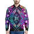 thumbnail image 2 of Chaquetas de bombardero con estampado azteca 3D para hombre, chaqueta de vuelo con cuello alto y cremallera, ropa de calle informal unisex de estilo Harajuku, abrigo, tops, ropa, 2 of 5