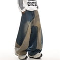 thumbnail image 5 of Mrmall Baggy Hip Hop Jeans for Men Wide Leg Y2K Skater Denim Pants Casual Loose Fit Long Trousers Streetwear, 5 of 6