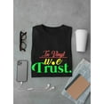 thumbnail image 3 of "In Vinyl W.e Trust" Rasta Quote Men Black T-Shirt, Male x-Large, 3 of 4
