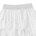 thumbnail image 6 of Huowey Girls Carnival Dance Tutu Skirt Sequins Glitter Irregular Layered High Waist Ballet Party Trendy Tulle Midi Skirt,White,13-14 Years, 6 of 8