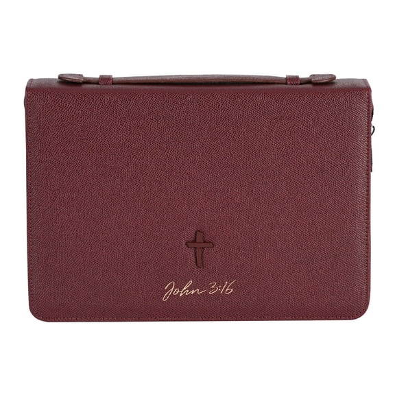 Bible Case Cross John 3:16 Burgundy XXL