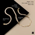 thumbnail image 5 of Amberta Women's 925 Sterling Silver Braided Herringbone Chain Necklace (Length 18 inch): Multicoloured, 5 of 6