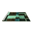 thumbnail image 2 of Ahgly Company Machine Washable Indoor Round Abstract Turquoise Blue Modern Area Rugs, 3' Round, 2 of 4