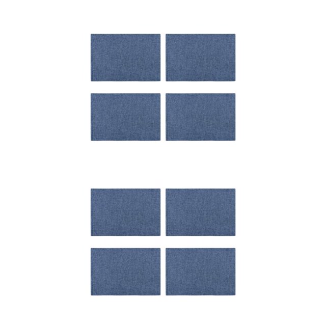 Maytalsory 1/2/3/5 4 Pieces Linen Double Layer Placemats Dining Table Washable Non-slide Cloth Tableware Cup Placemat Pad Home Outdoor Dark blue 2PCS