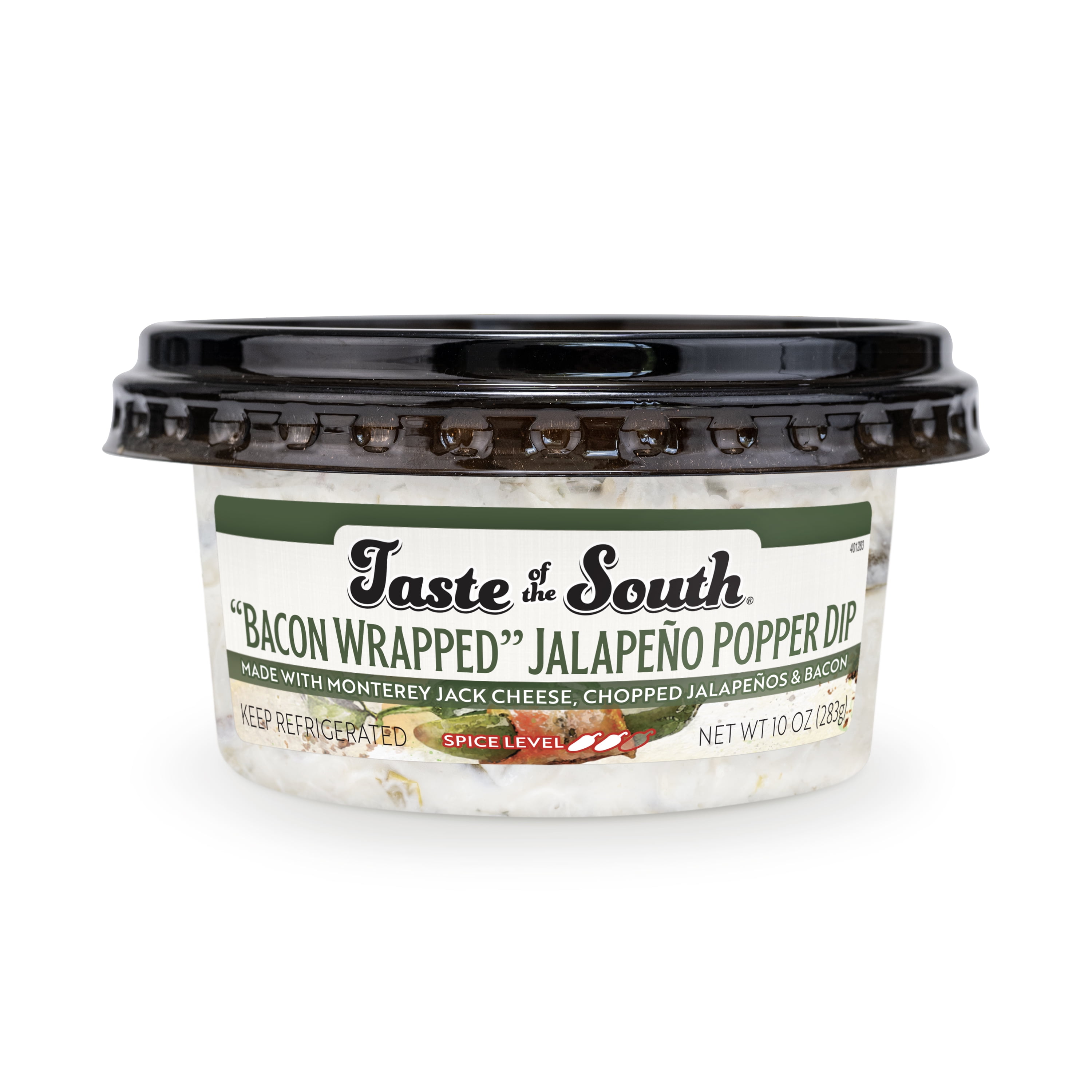 Taste of the South Jalapeno Popper with Bacon Dip, 10 oz (Refrigerated, Tub, Spread)