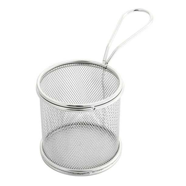 Unique Bargains Family Stainless Steel Cylinder French Fries Circle Oil Sieve Strainers Frame