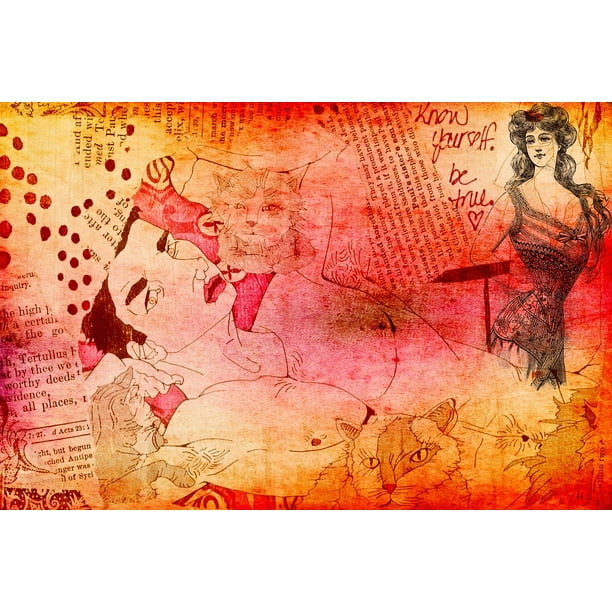Abstract Man Art Collage Woman Handmade Person Inch By 30 Inch Laminated Poster With Bright Colors And Vivid Imagery Fits Perfectly In Many Attractive Frames Walmart Com Walmart Com