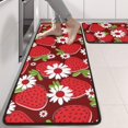 thumbnail image 2 of Kitchen Rugs Sets Of 2,Red Strawberry Plants Fruit Flower Anti Fatigue Kitchen Mat Rugs Non Slip Washable,Decorative Kitchen Floor Mats for Kitchen,Sink,Laundry,17"x47"+17"x47", 2 of 5