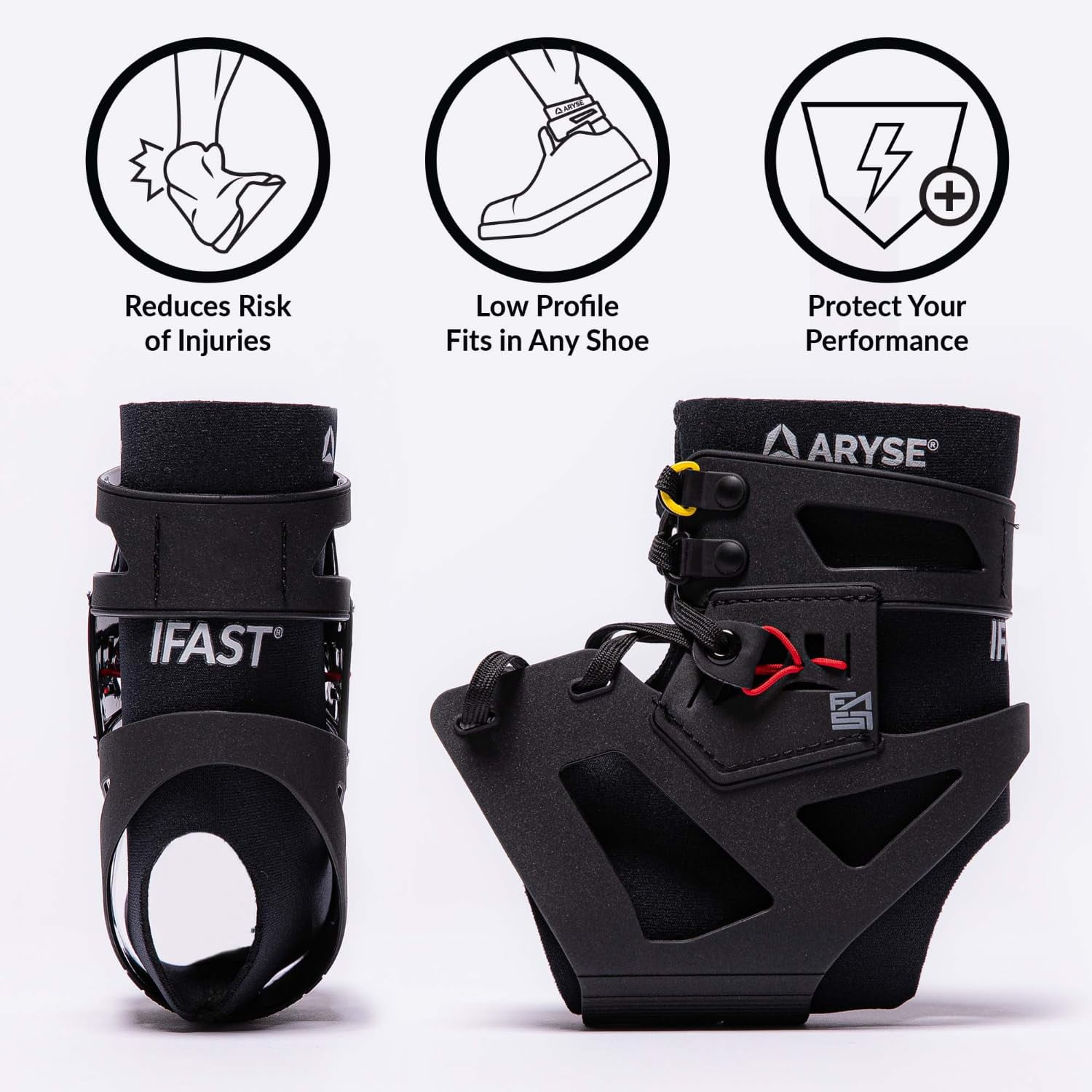 Disruptive Athletic IFAST Ankle Brace – Ankle Stabilizer for Men & Women – Ideal for Basketball, Volleyball, Soccer & More – Medium, Black (Single)