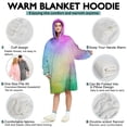 thumbnail image 5 of Rainbow Tie Dye Cloud Wearable Oversized Blanket,Wearable Blanket Hoodie for Adults,Cozy Hooded Blankets with Super Pockets,Super Warm Fuzzy Pullover for Women & Men, 5 of 6