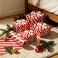 thumbnail image 5 of Christmas Wrapping Paper Roll, 17 In x 10 FT Red & White Candy Cane Stripe Gift Wrap with Glossy Finish, Tear-Resistant Holiday Paper for Presents & DIY Craft, 5 of 6