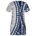 thumbnail image 5 of Blusa informal con estampado de botones y cuello en V de manga corta a la moda para mujer Pompotops qwe23005, 5 of 5