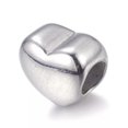 thumbnail image 2 of EOEMY 10X 304 Stainless Steel Solid Heart European Beads Smooth Large Hole Charms 10mm, 2 of 2