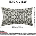 thumbnail image 4 of Dark Grey Ethnic Boho Pillow Covers 12 X 20 Inch Bohemian Carpet Style Vintage Gray Flower Print Decorative Throw Pillows Outdoor Linen Lumbar Cushion Case Farmhouse Decor for Home Sofa Bed Set of 2, 4 of 6