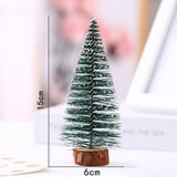 6 Inch Treee 6 inch Mini Artificial Christmas Tree, Small Pine Tree with Wooden ...