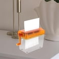 thumbnail image 6 of Mini Manual Handheld Paper Shredder, Orange Portable Document Cutter for Home Office Use, Desktop A6 Paper Cutting Tool for Bills, Notes, and Photos, 6 of 9