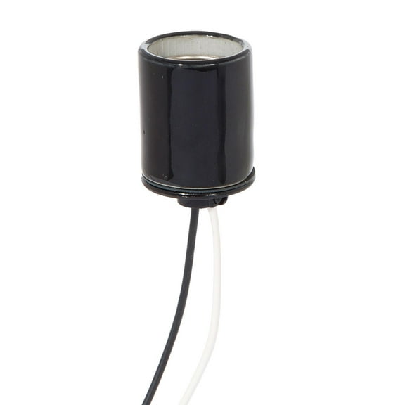 B&P Lamp E26 Heat Resistant Keyless Black Porcelain Socket with 9 Inch Long Leads