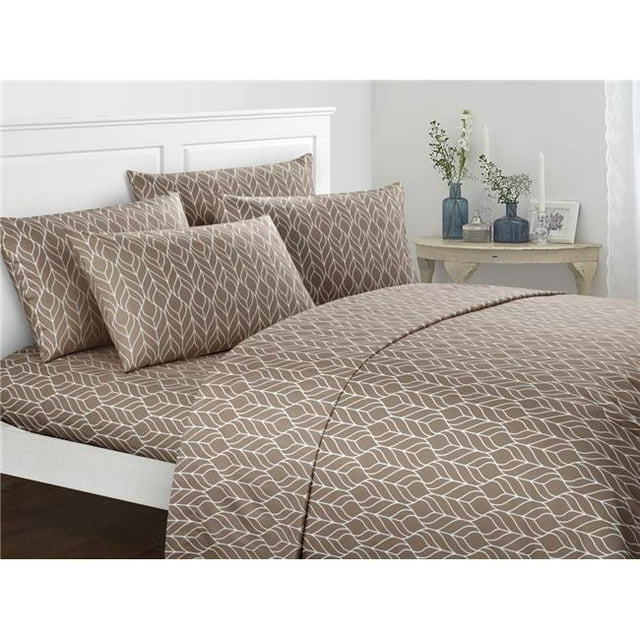 Chic Home BSS12067-US Modèle de Feuille Géométrique de Taille Rouge Érable Set&44; Beige- 4 Pièces