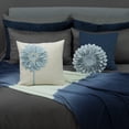 thumbnail image 3 of JWH 3D Light Blue Flower Throw Pillow Cover Large Fabric Bloom Cream Background 18x18inch Soft Decorative Couch Pillow Cover (No Insert), 3 of 8