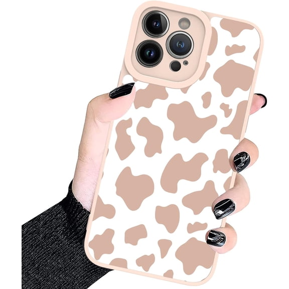 iPhone 13 Pro Max Case Cow Print Cute Pattern   Screen Protector Slim Fashion Soft Camera Protective Full Body Protection Cover Compatible with iPhone 13 Pro Max Case -Pink