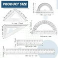 thumbnail image 2 of Scheam Plastic Clear Ruler Math Set,Includes Protractor Triangle Rulers 12 Inch 6 Inch Straight Ruler,Drafting Ruler,Geometry Measuring Tool for Classroom Office Home 6 Pcs, 2 of 7