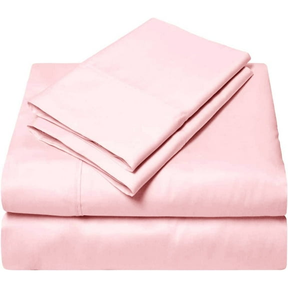 4 Piece Beed Sheet Set, 400 Thread Count, 10" Deep Pocket, 100% egyptian Cotton, Best Bed Sheet for Home - Extra Soft & Luxury - Pink Solid,Queen Size.
