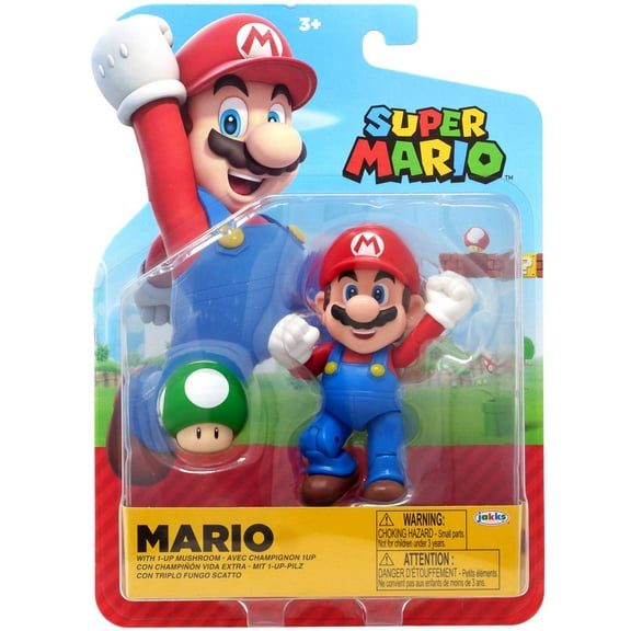 World of Nintendo Wave 40 Mario Action Figure (with 1Up Mushroom)