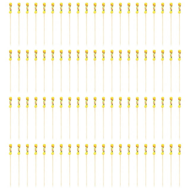 MasteelfCA 100 Pcs Natural Bamboo Skewers Disposable Fruit Picks Practical Fruit Stick