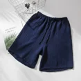 thumbnail image 1 of Pantalones para dormir de pareja de verano, ropa de dormir de crepé de algodón para hombres y mujeres, pantalones cortos de pijama, pantalones cortos para dormir con cintura elástica, 1 of 5