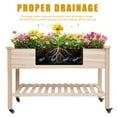 thumbnail image 2 of Raised Garden Bed 48x22.8x32.3in with Lockable Wheels Mobile Elevated Wood Planter,Storage Shelf, Protective Liner, 2 of 8
