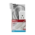 thumbnail image 6 of Hyper Tough Flat Plug Extension Cord, 2 ft Braided Cord, 3 Outlets, 3 Prong Grounded, Indoor, White, 6 of 6
