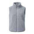 thumbnail image 4 of Karight Women's Fleece Vest Zip Up Stand Collar Sleeveless Lightweight Winter Warm Coat with Double-Sided Sherpa, 4 of 7